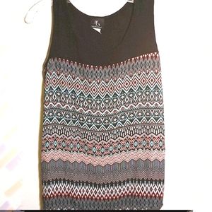 Boho sleeveless top with Aztec print